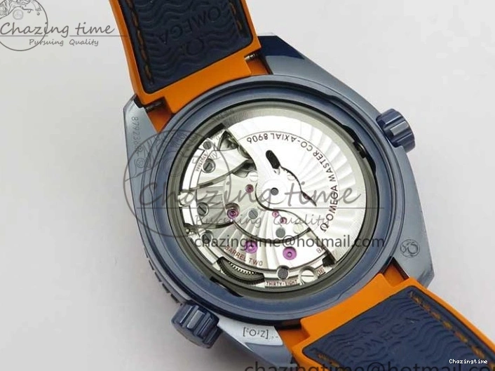 0521 Planet Ocean 45.5mm Big Blue Real Ceramic VSF 1:1 Best Edition on Blue Rubber Strap A8906 Super Clone Unique 7896
